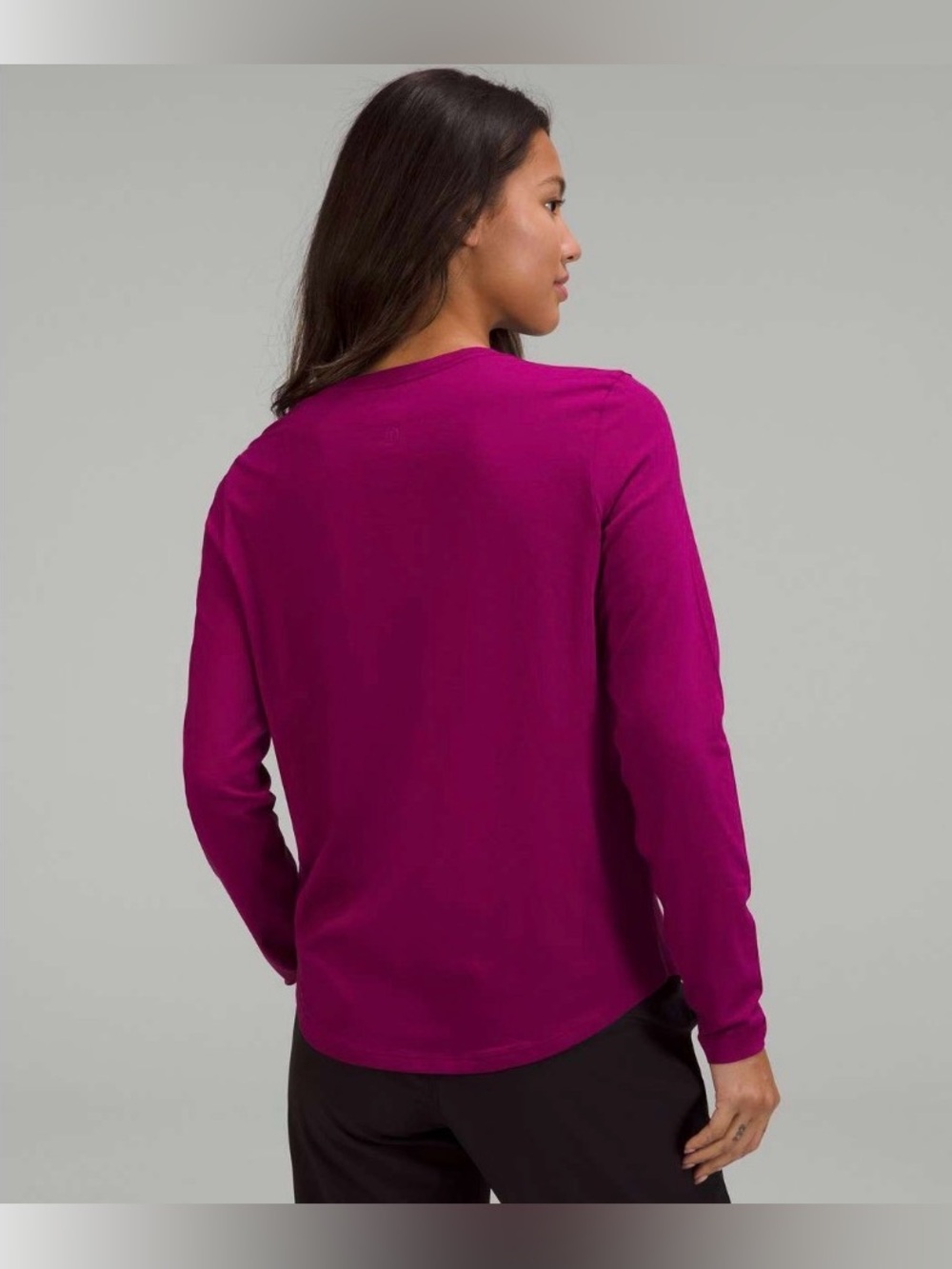 lululemon athletica Love Long Sleeve Crew Tee in Fuchsia pink layering top - Picture 2 of 5